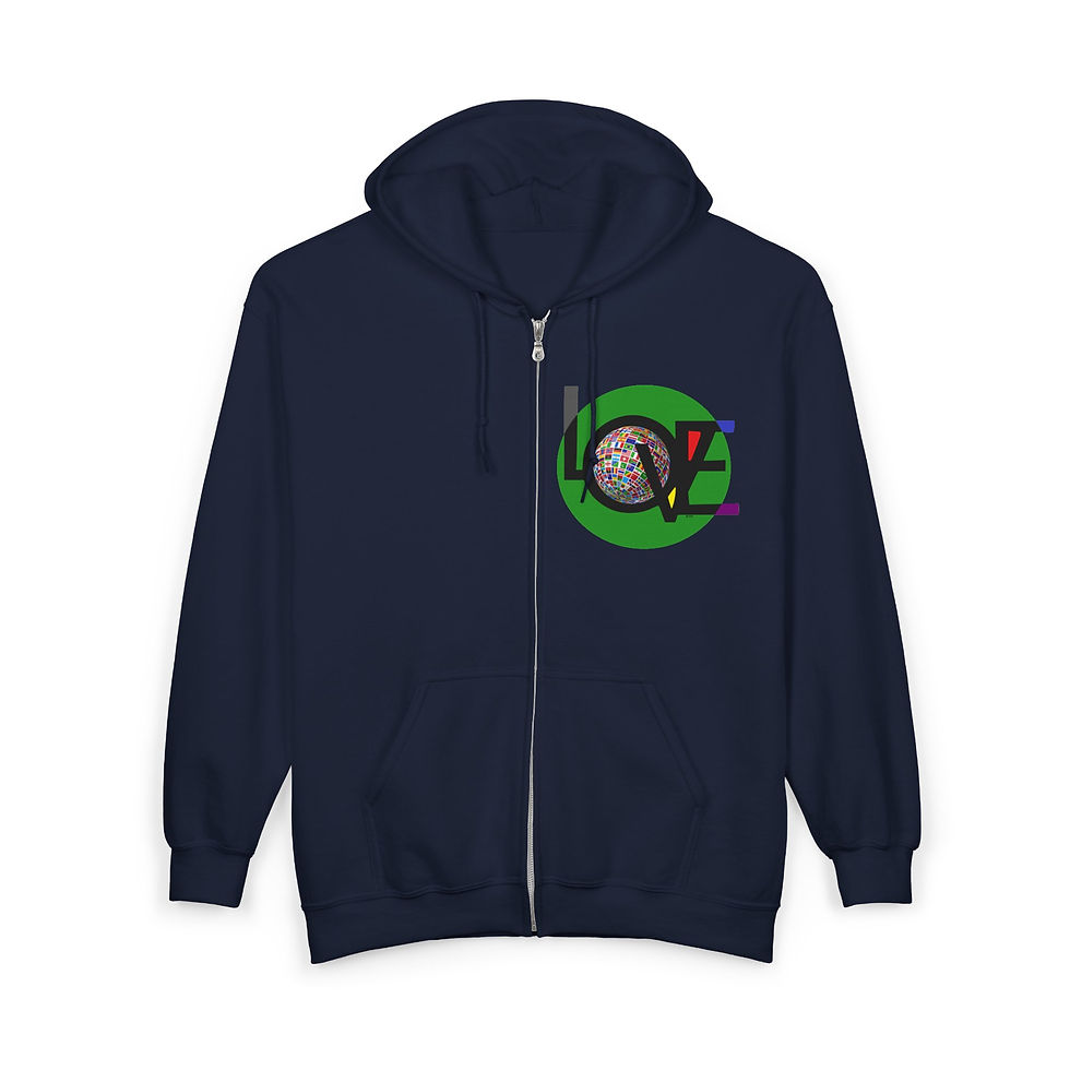 Thumbnail: Global Love Hoodie for All Occasions, Unisex Zip Hoodie, Cozy Sweatshirt.
