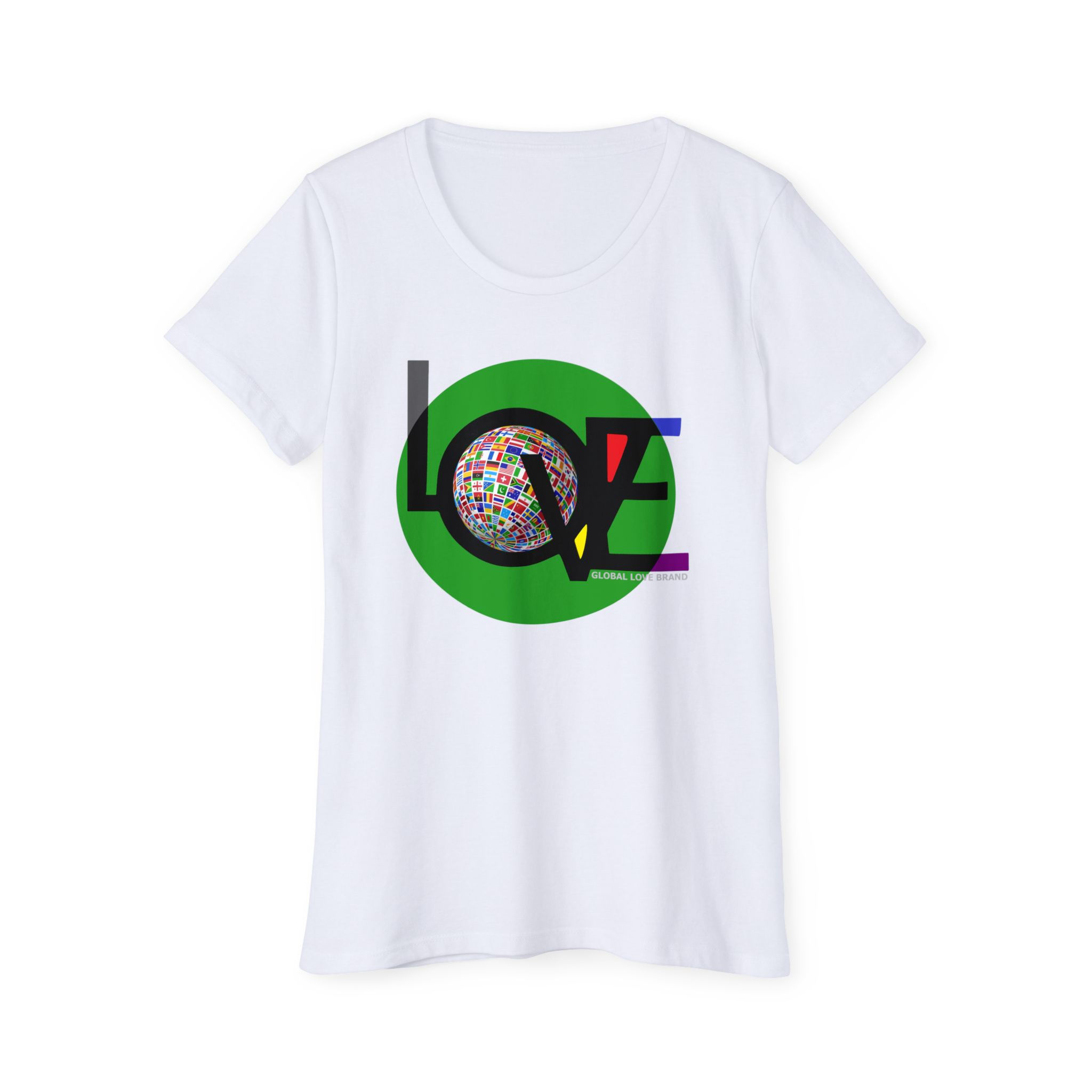 Colorful Love Graphic Organic Short Sleeve T-Shirt |Eco-Friendly Fashion