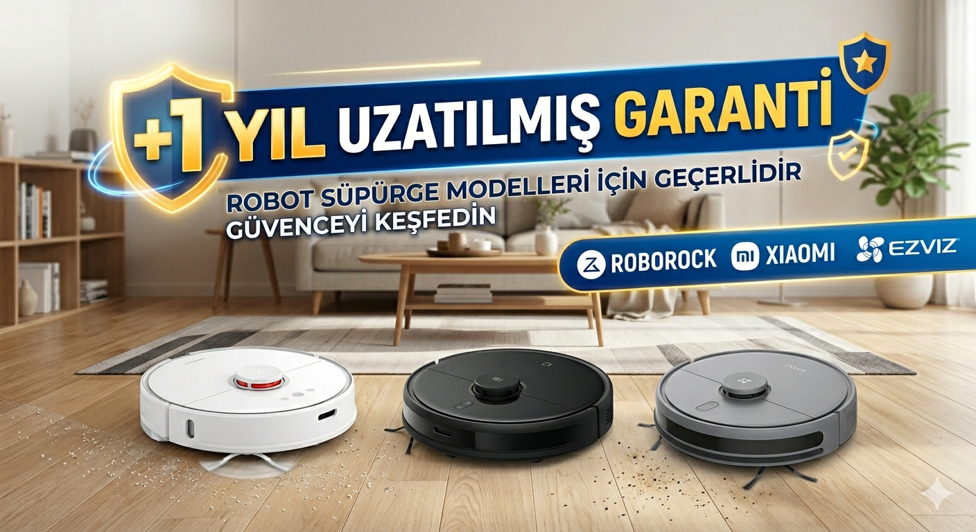 ROBOT SÜPÜRGE +1 YIL UZATILMIŞ GARANTİ + KASKO