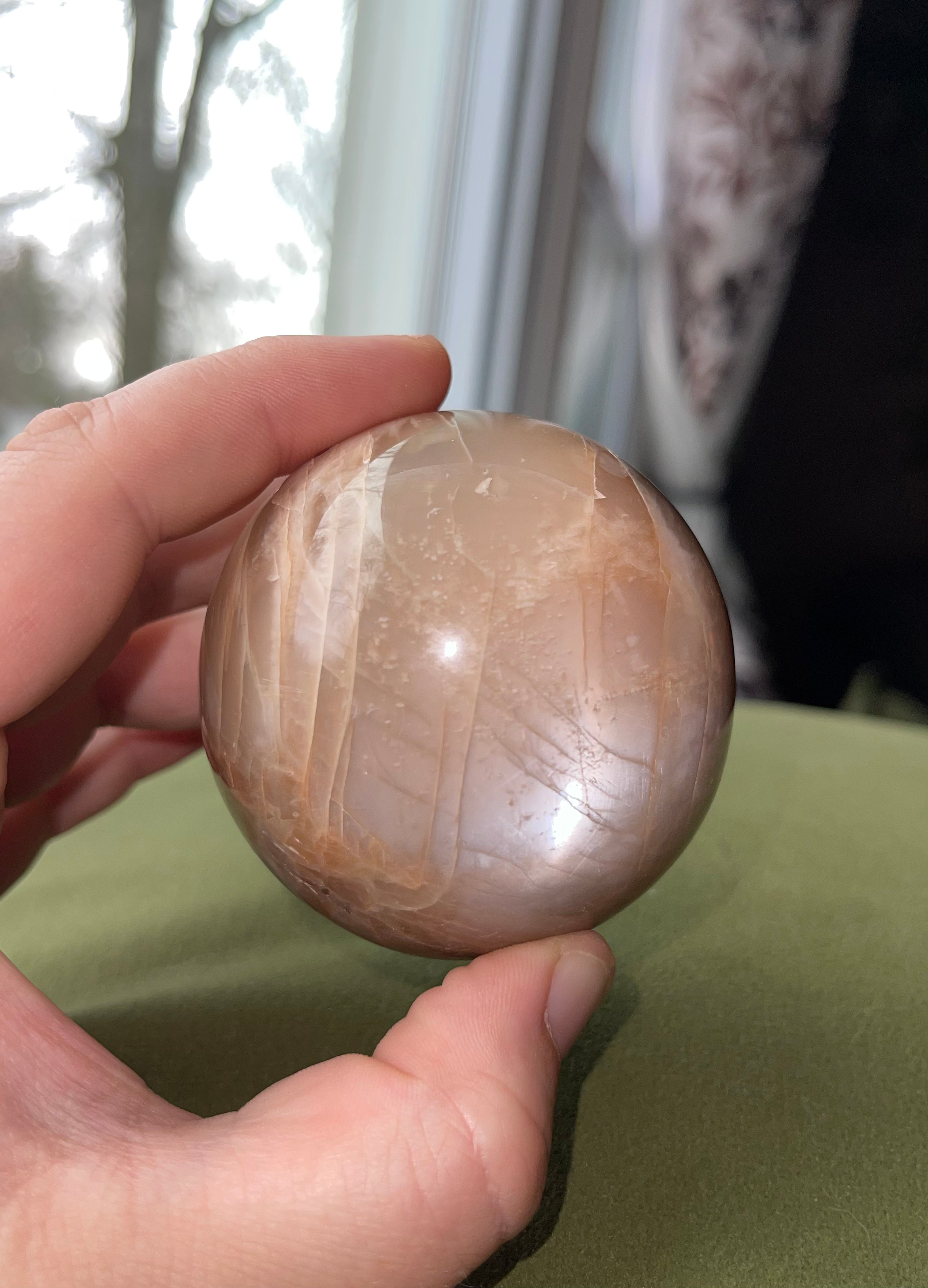 Peach Moonstone Sphere #3