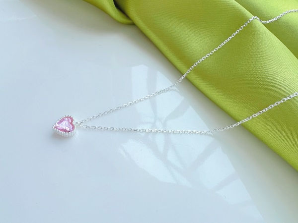 Thumbnail: Pink heart necklace 