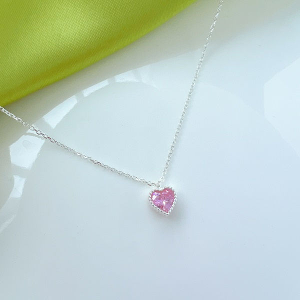 Thumbnail: Pink heart necklace 