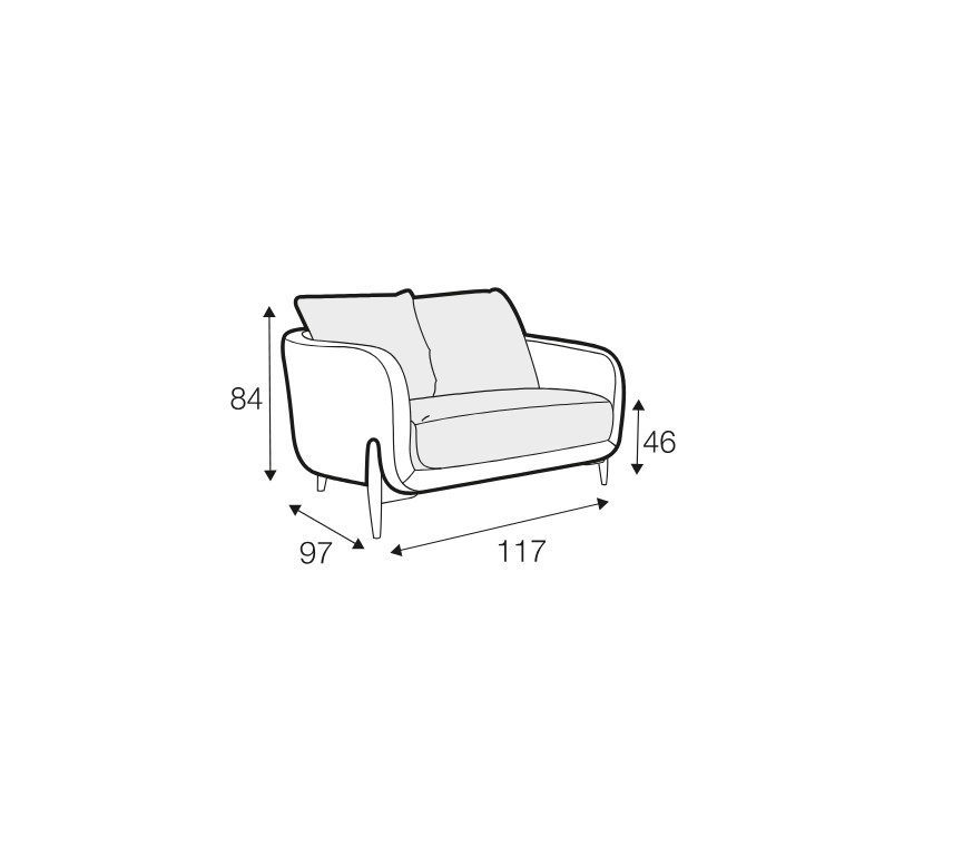 Thumbnail: Fauteuil large ISOLELLA – tissu turquoise