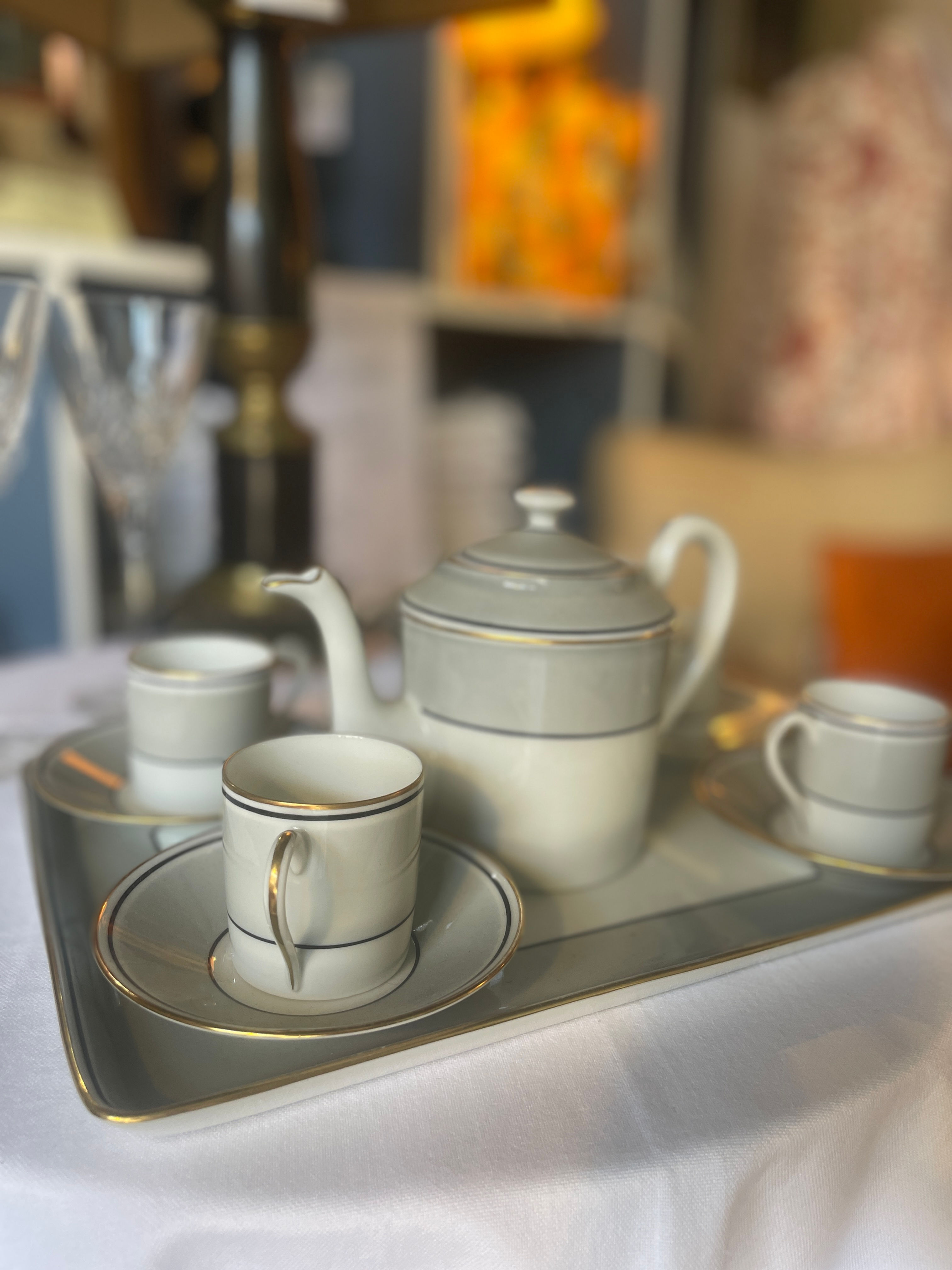 Service à café Séralène 4 personnes avec plateau