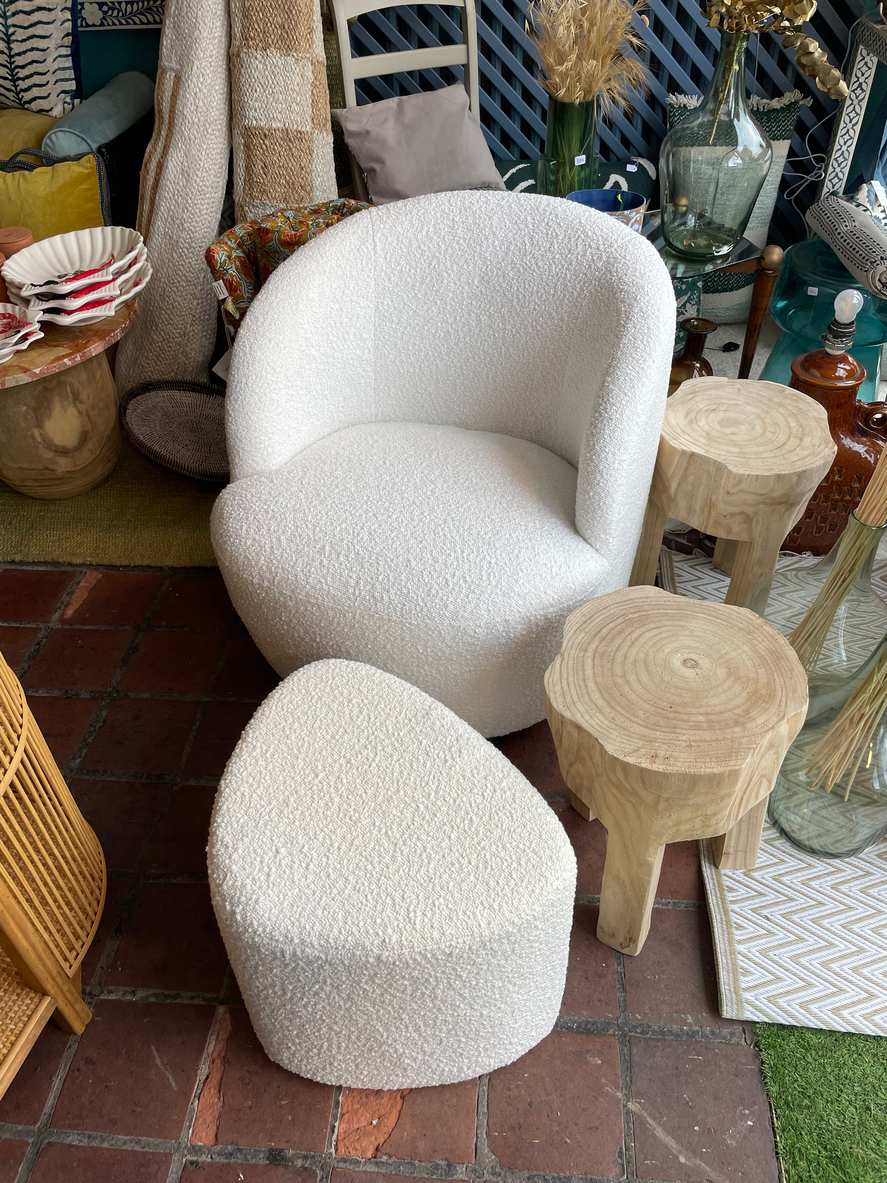 Fauteuil bouclette pivotant