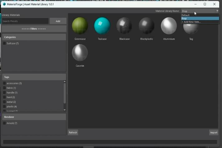 Material Forge - Asset Material Library Maya - Multiple Libraries
