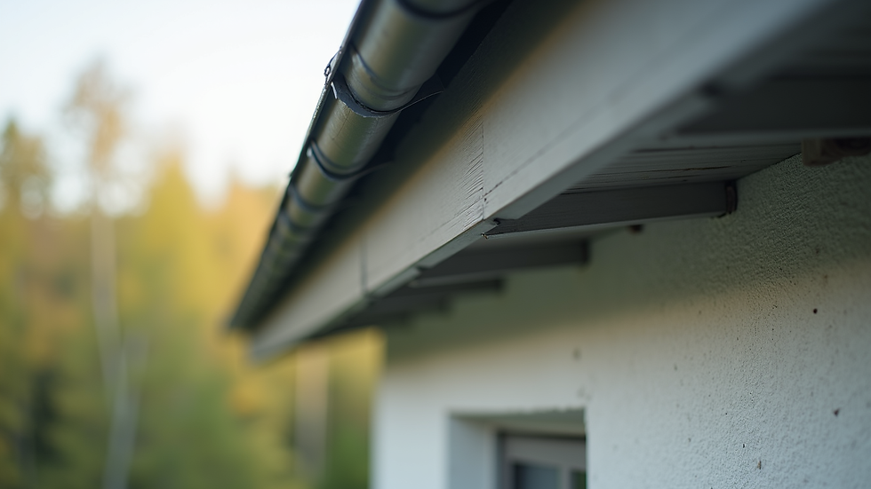Close-up view of soffit vents under roof eaves