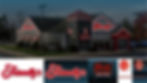 Rendered drawings of restaurant wall signs and drive-thru signs for a business using a national sign package.