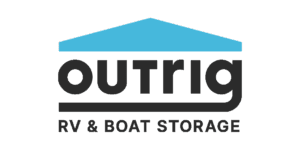 Logo for Outrig RV & Boat Storage - a nationwide storage facility with custom signs manufactured and installed by Mello Signs