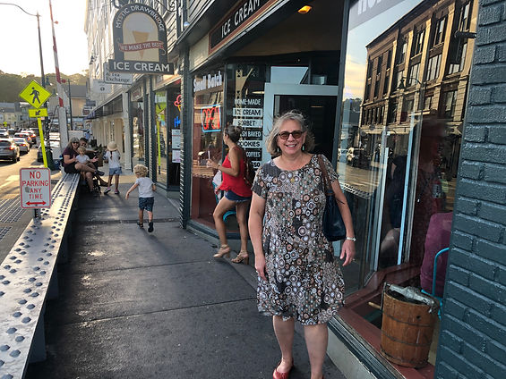 Mystic CT Mom by Ice Cream Shop Near Bridge in Town.jpeg