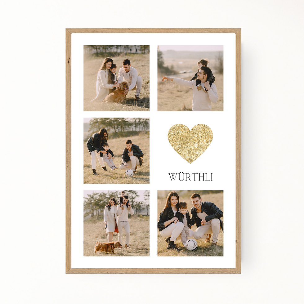 Famille : Picture "Cœur en paillettes"