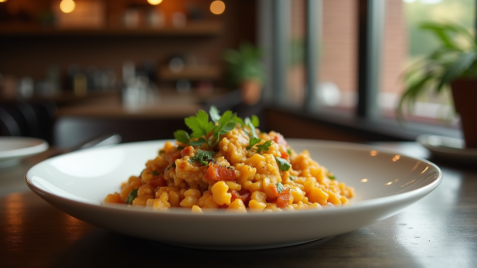 Close-up view of a beautifully plated North Indian dish served at Time Heist