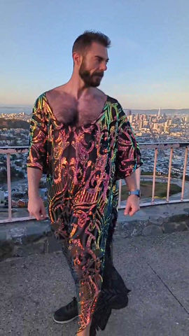 Thumbnail: The Elton Kaftan and Robe in Rainbow Sequins