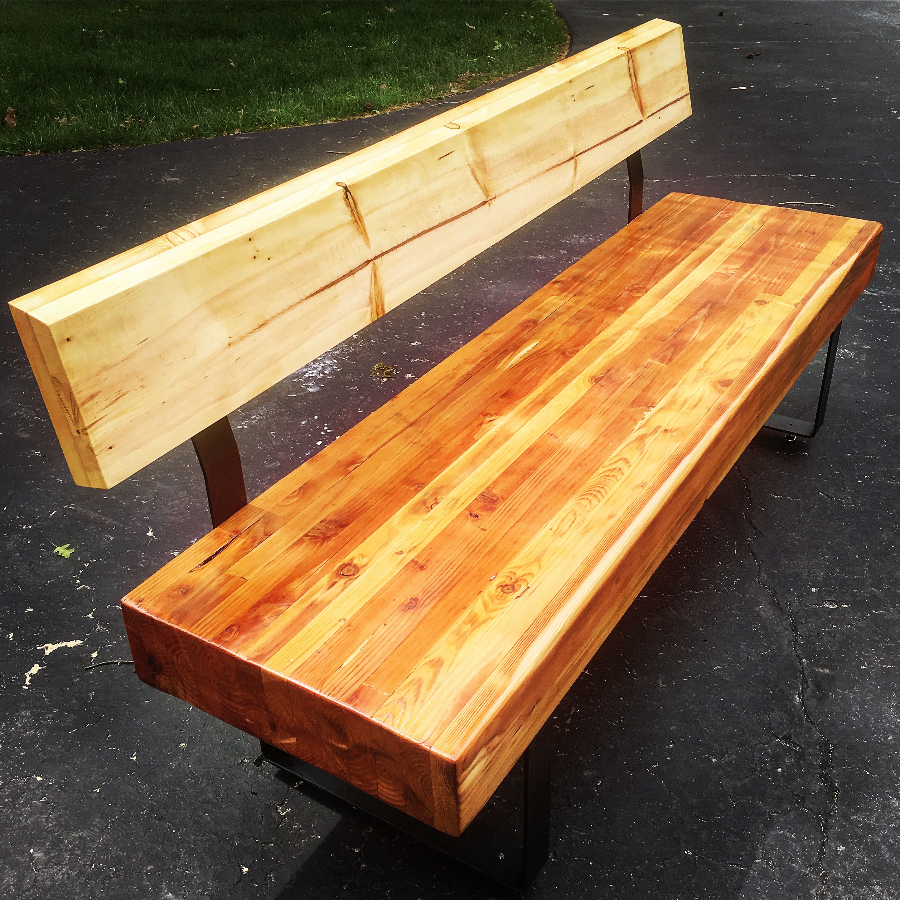 Reclaimed Industrial Beam Bench