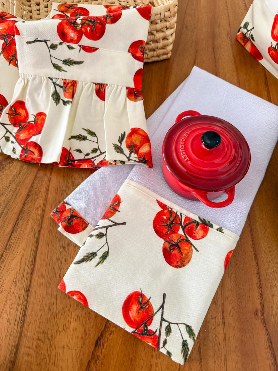 Miniatura: Kit Pomodoro - 1 Pano de Copa com babado e 1 pano de prato