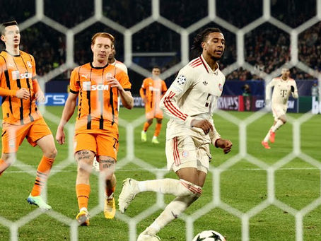Olise faz lindo gol na vitória do Bayern sobre o Shakhtar