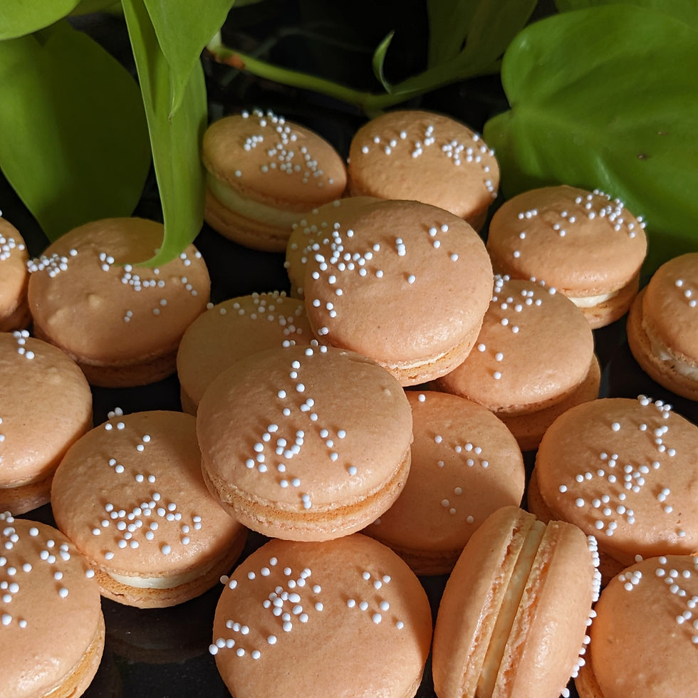 Peaches and Cream Macarons