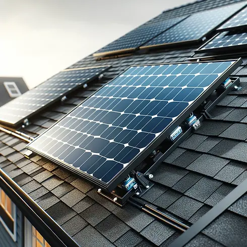 DALL·E 2024-06-12 20.10.21 - A realistic close-up view of a solar panel installation on a
