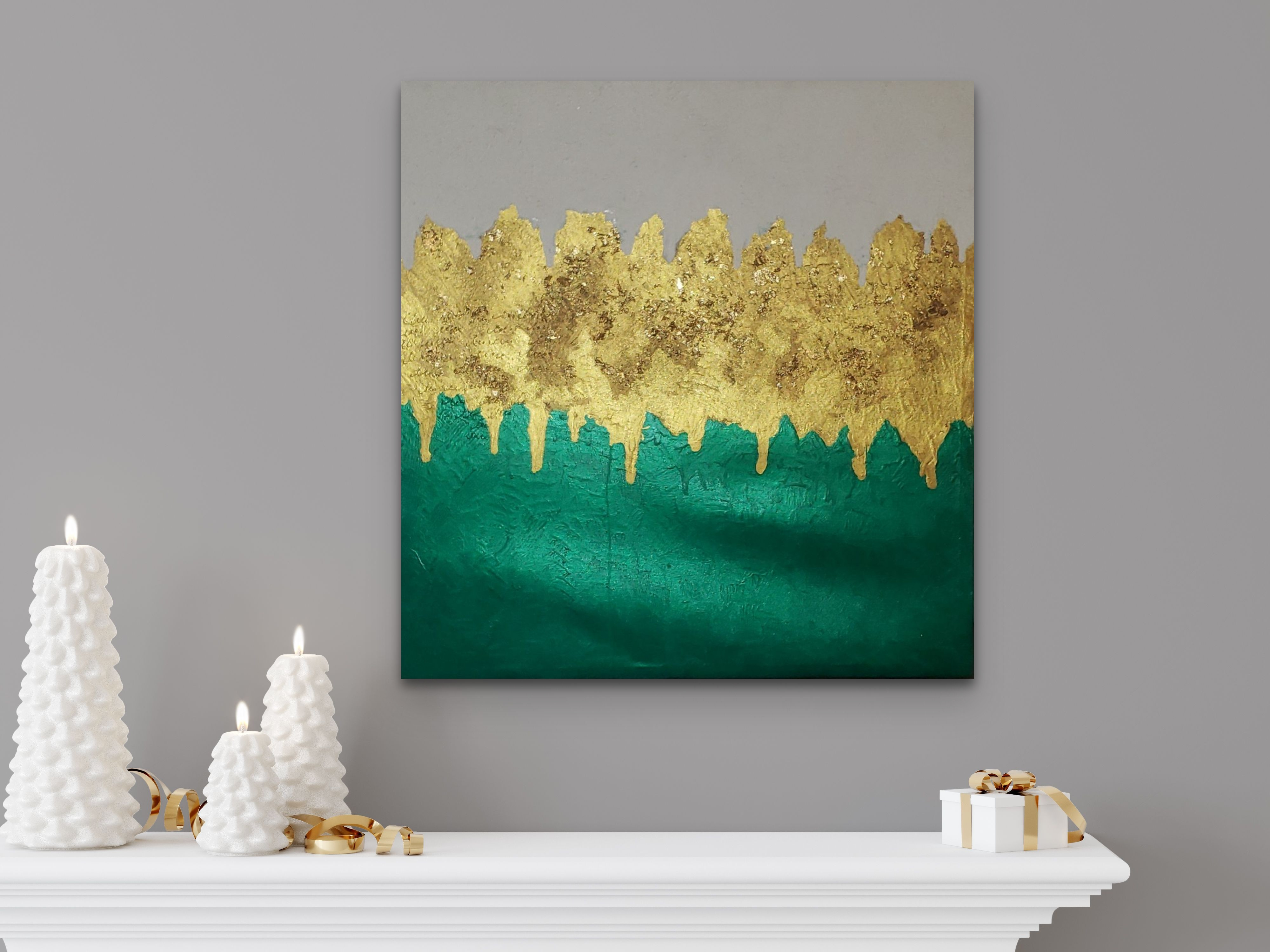 festive painting resembling snow and wintertime great for Christmas decor winter decor