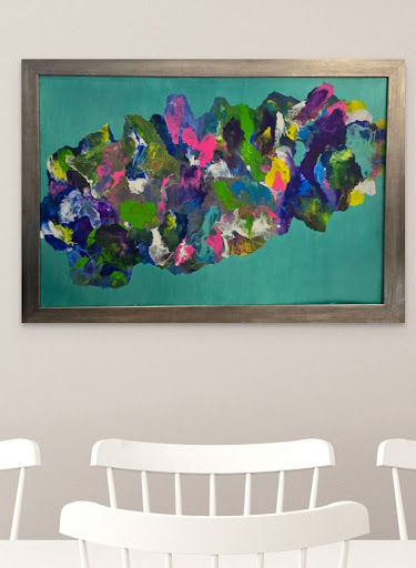 Teal, pink, purple and white beautiful array of colors to brighten any room