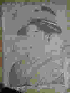 Image printed on cheesecloth.