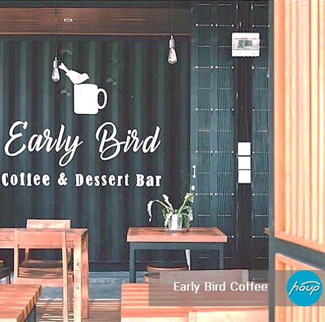 Early Bird Coffee & Dessert bar
ที่ตั้ง : ม.หัวเฉียว บางนา-ตราด ซอย23
เวลาเปิด-ปิด : 9:00 - 19:00 น.
Facebook : Early Bird Coffee & Dessert bar