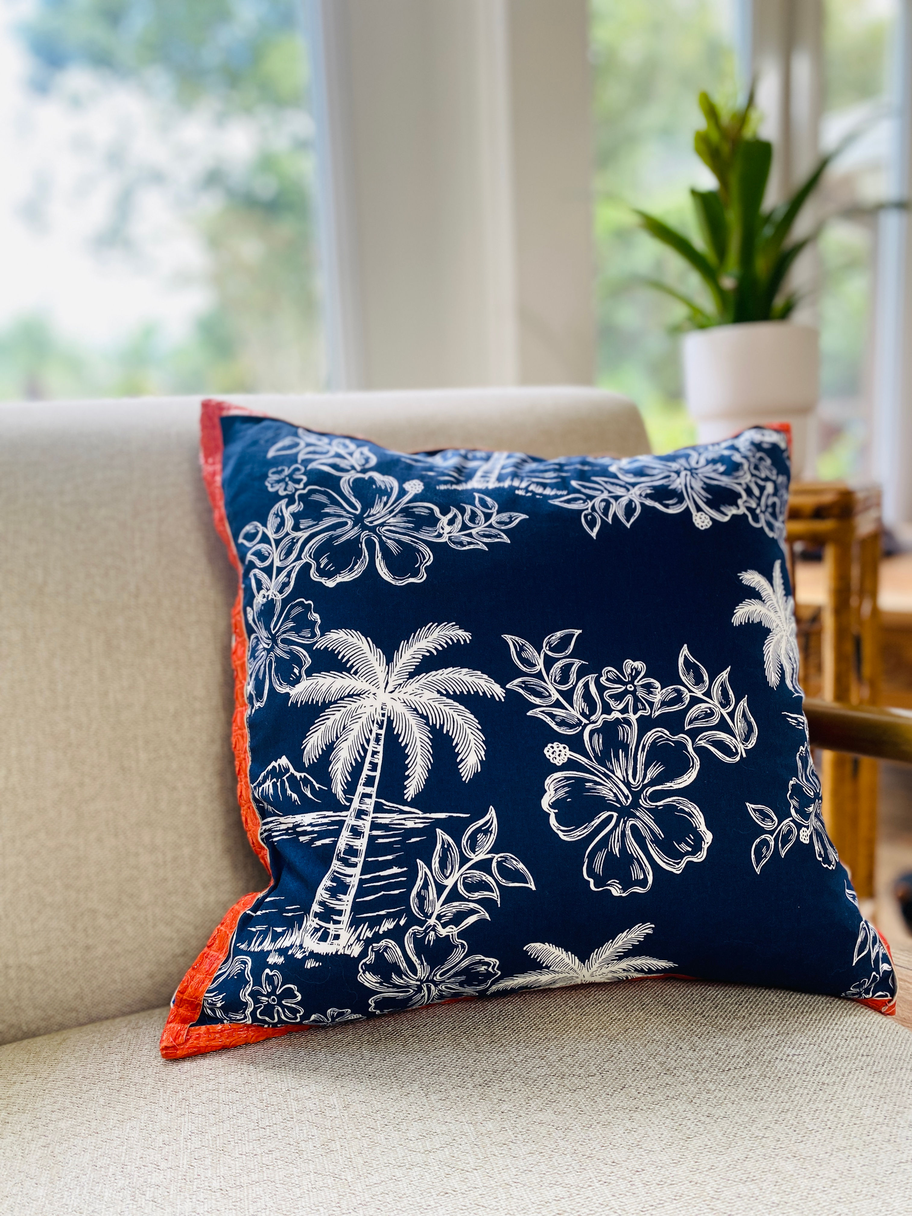 Blue Paradise Pillow Cover
