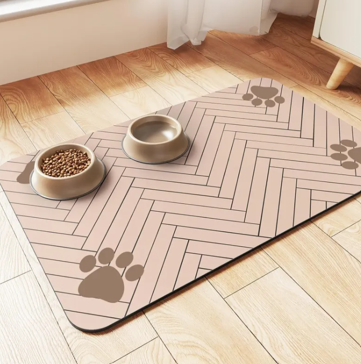 Thumbnail: Quick-Dry Pet Feeding Mat | Non-Slip Food & Water Bowl Mat