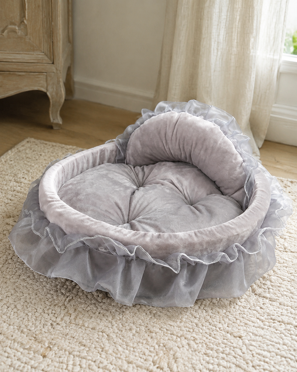 Thumbnail: Luxury Lace Pet Bed | Washable Princess Bed for Dogs and Cats