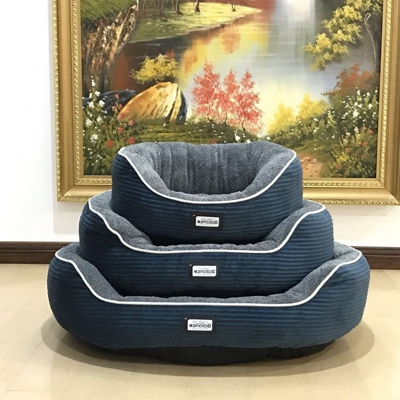 Thumbnail: Corduroy Bolster Pet Bed | Soft Raised Side Bed for Dogs and Cats