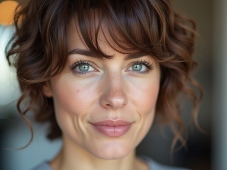 A woman in East Dallas showcasing a chic, effortlessly styled haircut that combines modern trends with easy maintenane.