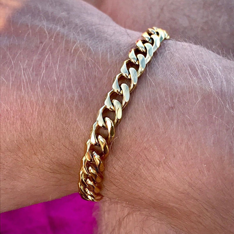 Thumbnail: Stainless Steel I8K Black Cuban Link Jewelry Accessories Gold