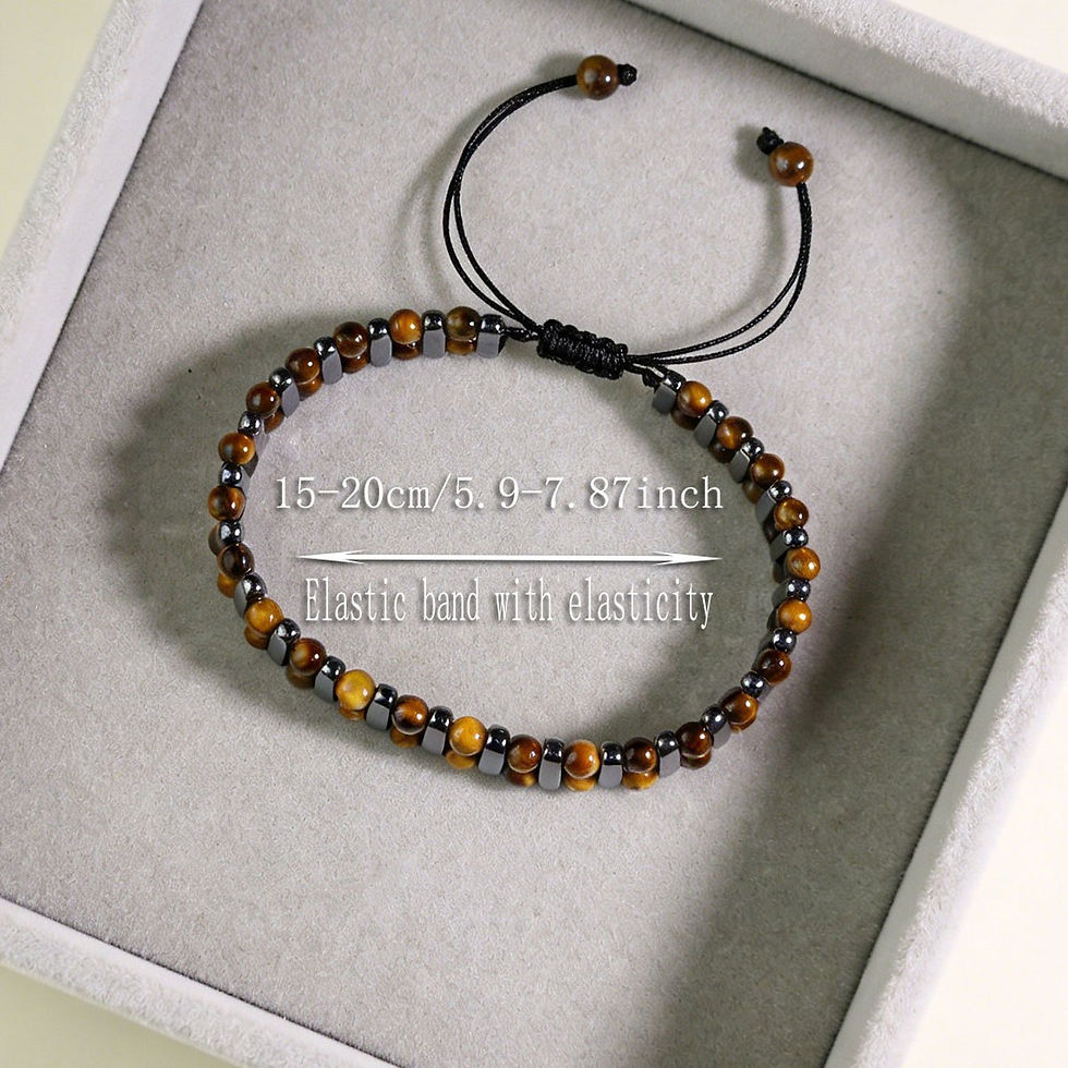 Thumbnail: Tiger Eye Stone Magnetic Woven Bracelet