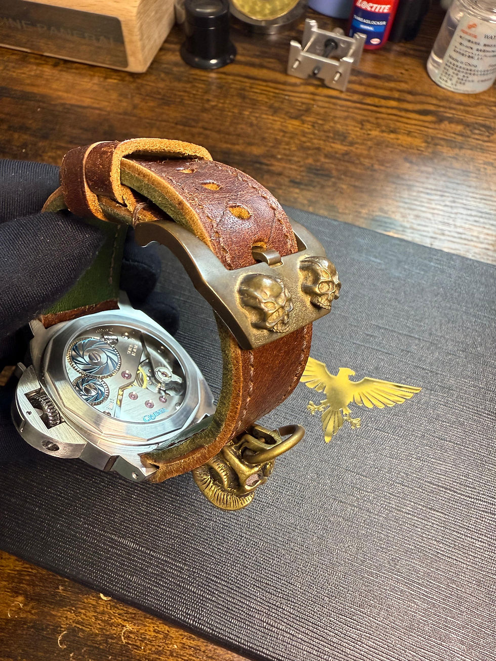 Thumbnail: Qaiser Terminator II - One of One decorated steel 44mm hand wound Swiss Movement