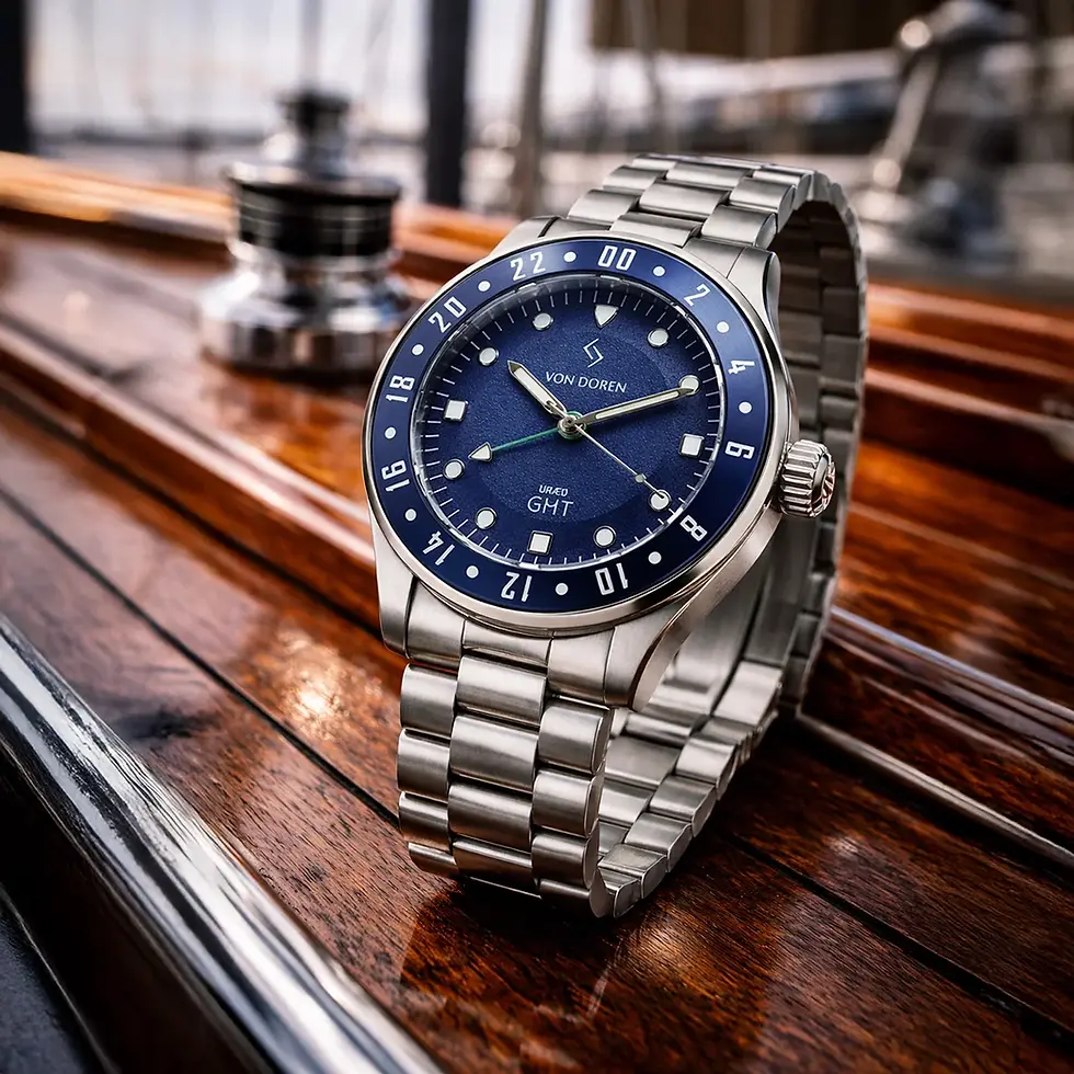 Thumbnail: Von Doren URÆD GMT Blue Swiss Auto 40mm