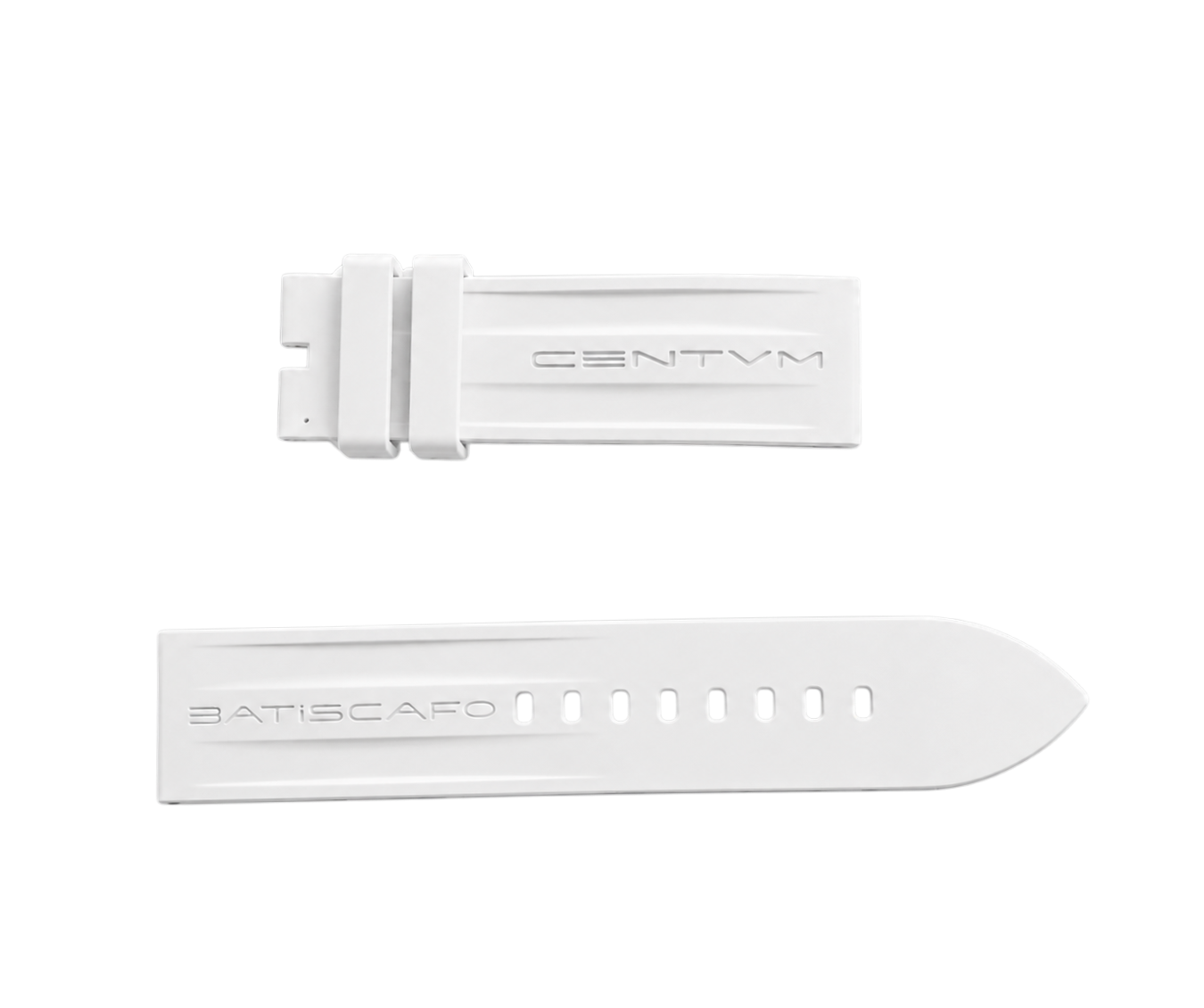 BATISCAFO Rubber Caoutchouk White Strap for Zero collections 24mm