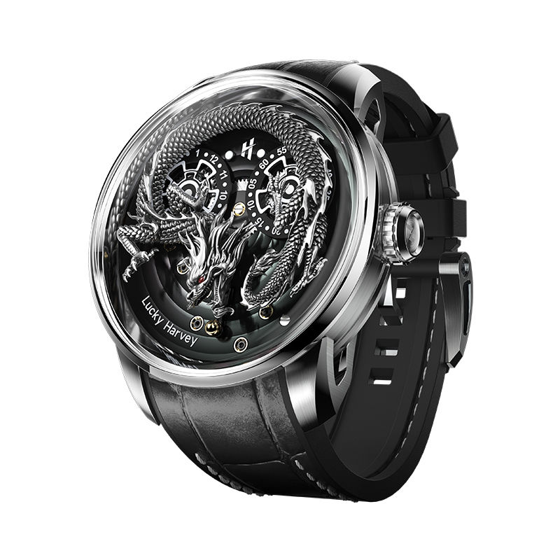 Thumbnail: Lucky Harvey Silver Dragon Automata Auto Gold/Steel 43mm