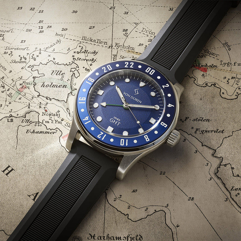 Thumbnail: Von Doren URÆD GMT Blue Swiss Auto 40mm