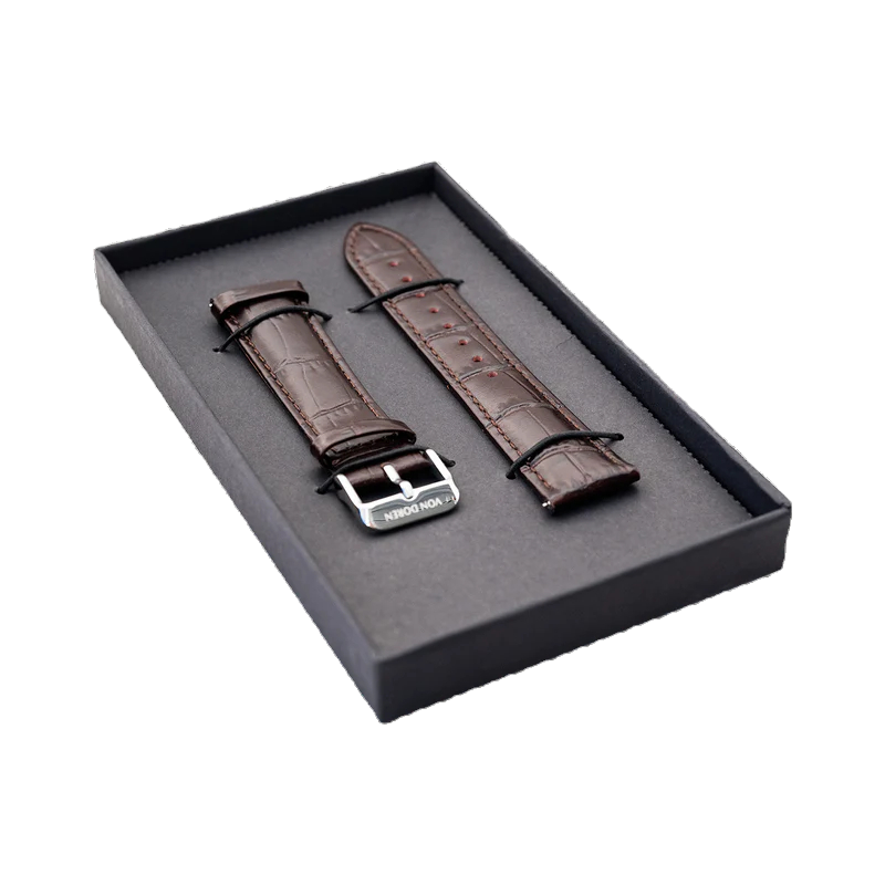 Von Doren Brown Leather Strap 20mm Alligator Embossed