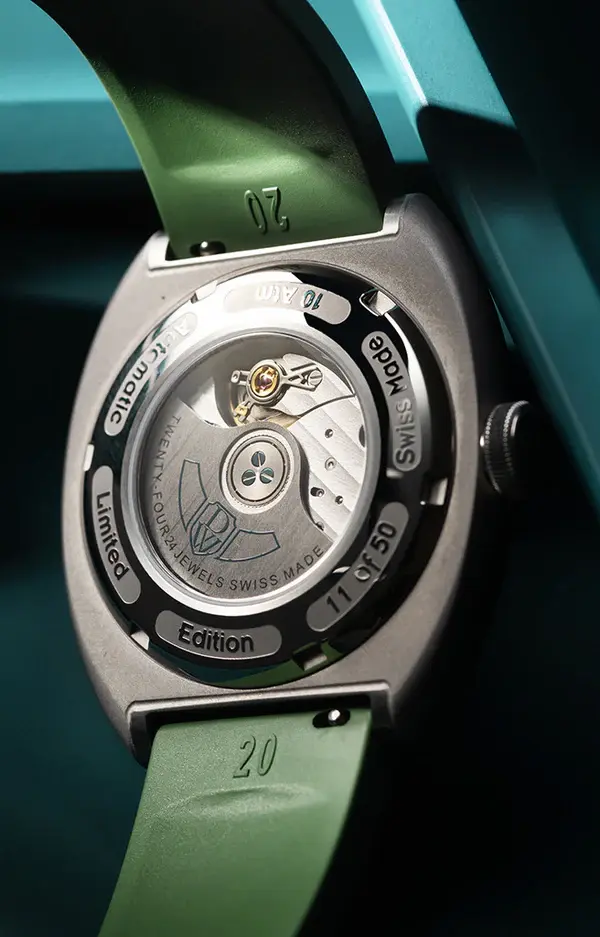 Thumbnail: DWISS S1 Wandering Hours Green SWISS MADE Auto 40mm Limited Edition