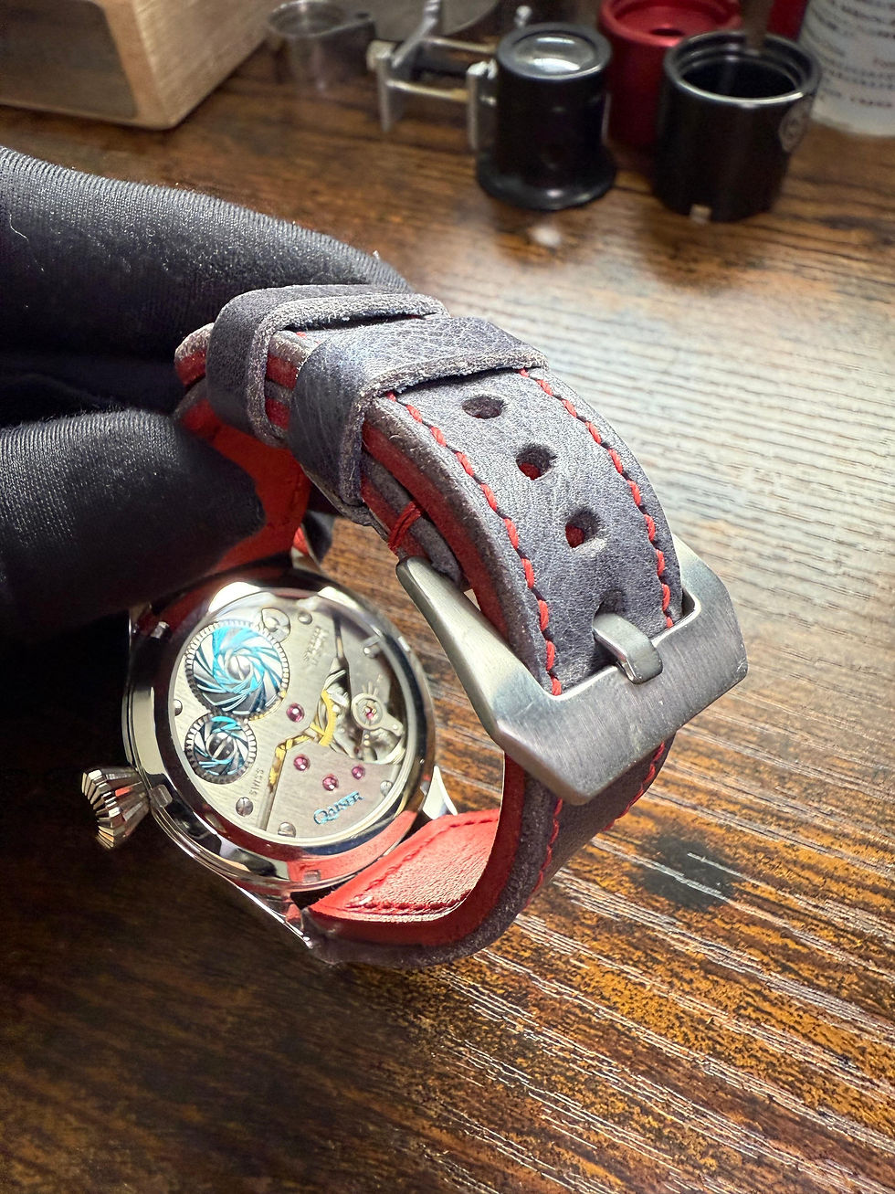 Thumbnail: Qaiser Small Seconds Flieger Grey - one of one handmade manual wind 43mm