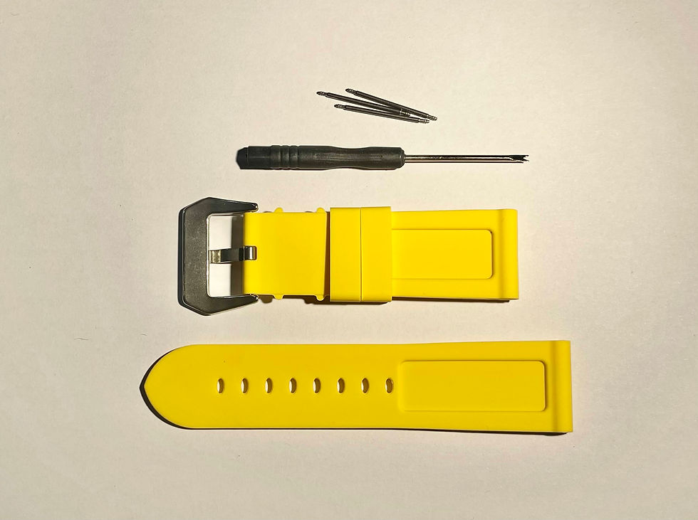 Thumbnail: SINCRONO Silky Silicone strap Yellow Steel Buckle