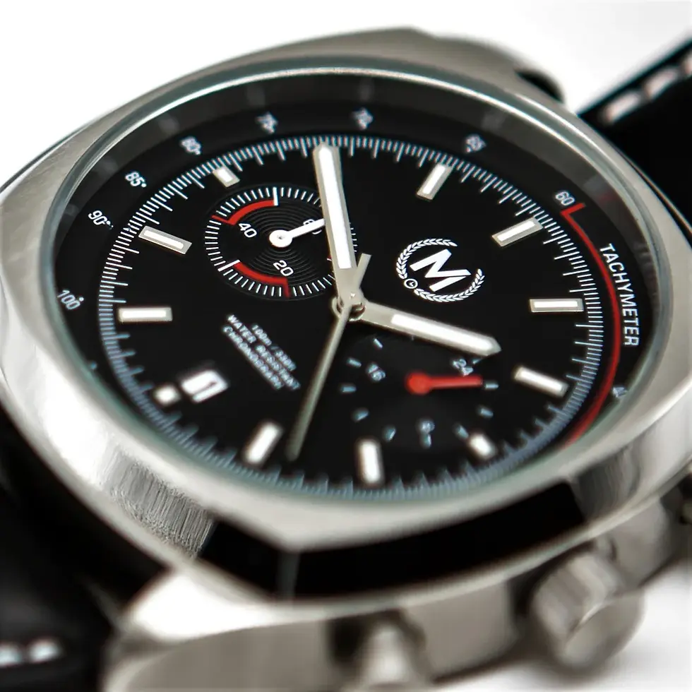 Thumbnail: Marchand Classic Driver Chronograph Racing Strap 43mm