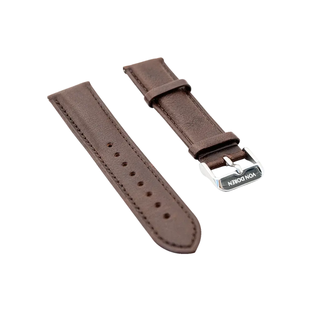 Von Doren Brown Leather Strap Plain 20mm