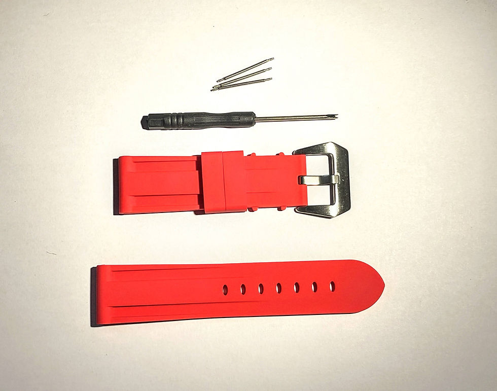 Thumbnail: SINCRONO Silky Silicone strap Red Steel Buckle