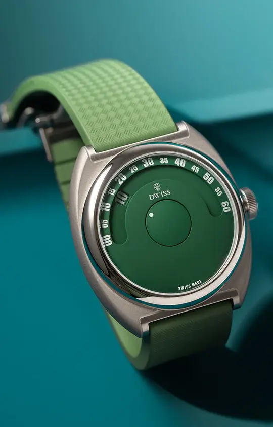 Thumbnail: DWISS S1 Wandering Hours Green SWISS MADE Auto 40mm Limited Edition
