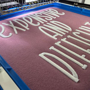 Puff Embroidery lettering