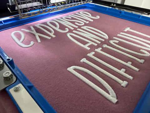 Puff Embroidery lettering