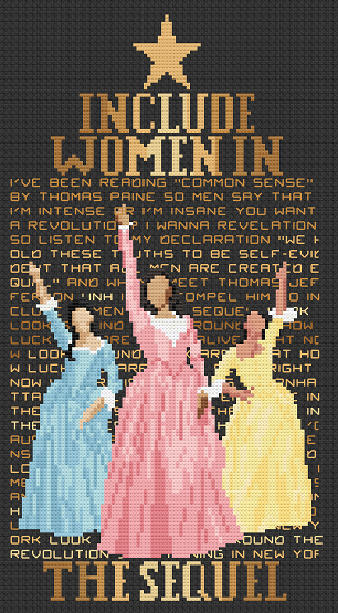 Thumbnail: Include Women in the Sequel - Hamilton - PDF Cross Stitch Pattern