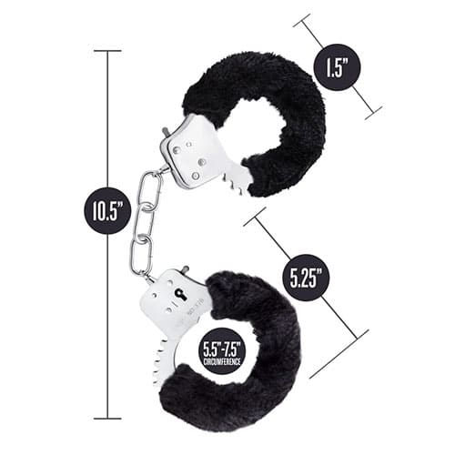 Miniatura: Esposas de peluche negra Temptasia Cuffs Black Blush